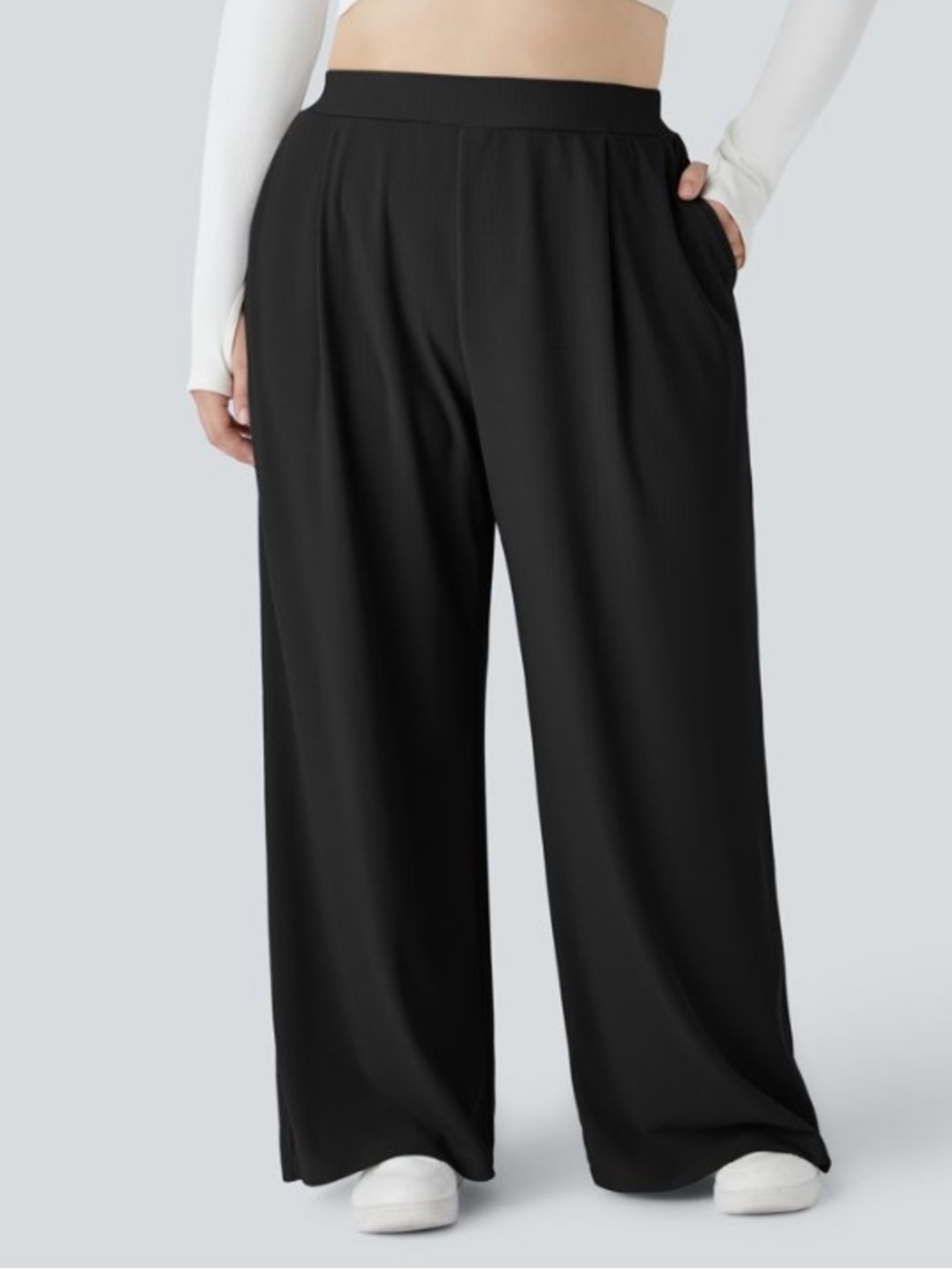 Halara Flex™ High Waisted Wide Leg Micro Wafflle Work Pants